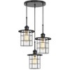 Cal Lighting 60W x 3 Silverton metal/glass pendant fixture (Edison bulbs NOT included) - 3 of 3
