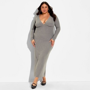 Women's Cozy Long Sleeve Maxi Empire Waist Dress - Wild Fable™ - 1 of 3