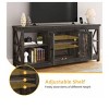 TV Stand up to 65 Inches with Power Outlets, Farmhouse Entertainment Center Cabinet with Storage Shelves for Living Room,Dark Rustic Oak - 4 of 4