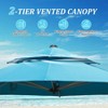 Okak 2-Tier Outdoor Umbrella with Air Vent and Center Pole, Beach Umbrella with Sturdy Metal Rids, Sun Umbrella for Garden, Backyard - 4 of 4