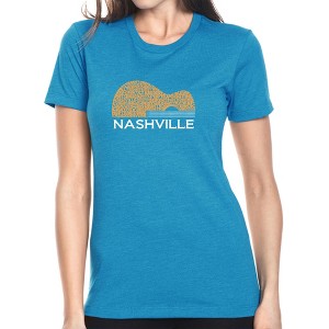 LA Pop Art Nashville Guitar - Women's Premium Blend Word Art T-Shirt - 1 of 4