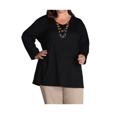 Women's Jersey Long Sleeve V-Neck Tee - Plus - On The Plus Side