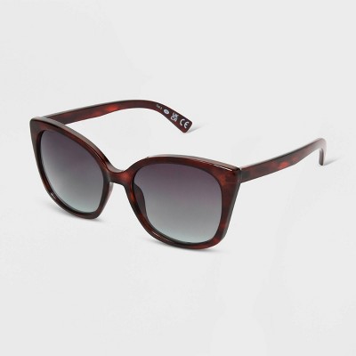 Women's Shiny Plastic Cateye Sunglasses with Gradient Lens - Universal Thread Brown/Tortoise Print: UV Protection, Recycled Frame - image 2