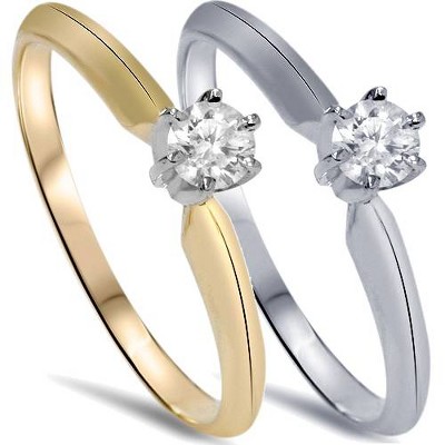 Pompeii3 1/4CT IGI Certified Diamond Solitaire Engagement Ring 14K White and Yellow Gold