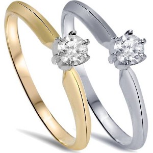 Pompeii3 1/4CT IGI Certified Diamond Solitaire Engagement Ring 14K White and Yellow Gold - 1 of 3