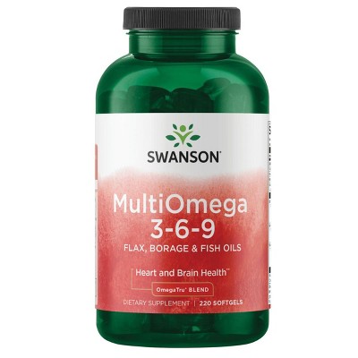 Swanson MultiOmega 3-6-9 - Non-GMO Flax Oil, Borage Oil, and Fish Oil Capsules - Essential Fatty Acids