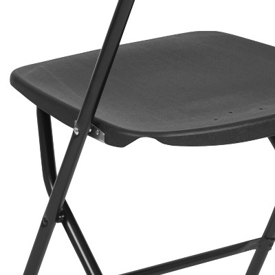 Hercules Series Black Steel Frame Folding Chair Set of 2