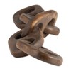 Decorative Object Wood Linked Chain Accent 18"x3"x0.5" Brown Casual Design for Home Office Living Room Decor - 3 of 4