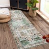 Washable Vintage Oriental Rug Non Slip Low Pile Rug Soft Throw Floor Cover Retro Medallion Foldable Indoor Carpet for Living Room Bedroom Nursery - 2 of 4