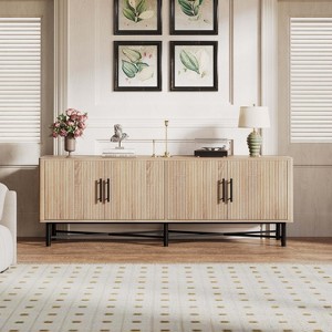 APRILSOUL66.00"Functional 4-Door TV Cabinet ¨C 2 Storage Spaces, Adjustable Shelves, Ideal for Living Room Organization - 1 of 4