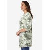 Woman Within Plus Size Three-Quarter Sleeve Notch-Neck Tunic - 4 of 4