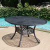Garden Round Expandable Aluminum Dining Table,4-6 Seater Metal Hammered Finish,Outdoor Backyard Dining Table with Umbrella Hole-Coolbibila - 2 of 4