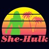 Women's She-Hulk: Attorney at Law Sunset Green Hero T-Shirt - 2 of 4