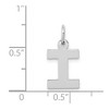 Black Bow Jewelry 14k White Gold, Amanda Collection, Small Block Style Initial I Pendant - 4 of 4