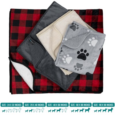 Medium Beige Waterproof Sherpa Fleece Dog Blanket