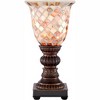 Regency Hill Traditional Uplight Accent Table Lamp 12" High Bronze Brown Mosaic Ivory Glass Shade for Bedroom Bedside Nightstand House Home Office - 3 of 4