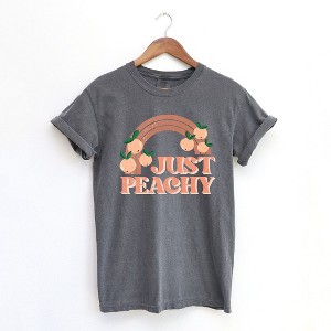 Simply Sage Market Women's Just Peachy Rainbow Short Sleeve Garment Dyed Tee - 1 of 3