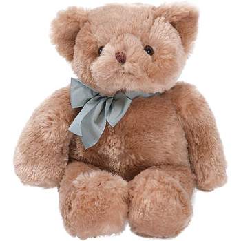 Bearington Baby Gus the Teddy Bear: Hand-Sewn Brown Bear with Soft Fur, Premium Fill and Satin Bow; 13 Tall 