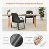 Lyngins Ergonomic Office Chair, PU Leather Home Office Desk Chair with Padded Backrest/Armrests, Guest Chair with Sturdy Sled Base, Waiting Room Chair - 2 of 4