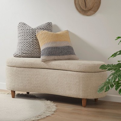 NicBex Ottoman with Storage Bench Storage Organizer Ottoman Boucle Flip Top Storage Bench for Entryway Bathroom Bedroom