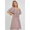 Slickblue Women's Off Shoulder Ruffle Dress, Short Sleeve, Elastic Waist, Boho Style, Color & Size Options - 2 of 4