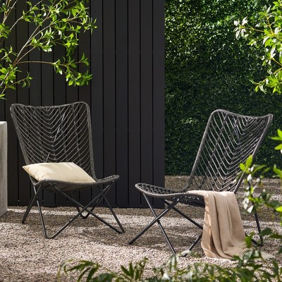 Maggift Patio Modern Accent Chairs, Outdoor Conversation Chairs, with Leisure Used, for Backyard, Garden, Gray, 24.5"*33.5"*35.5"