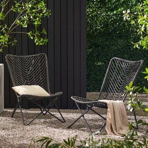 Syemin Patio Modern Accent Chairs, Outdoor Conversation Chairs, with Leisure Used, for Backyard, Garden, Gray, 24.5"*33.5"*35.5" - 1 of 4