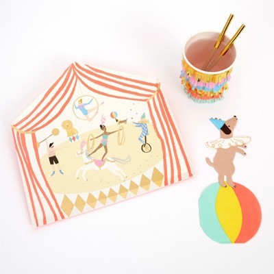 Meri Meri - Circus Party Supplies Collection (Plate, Napkin, Cup) - Set of 8