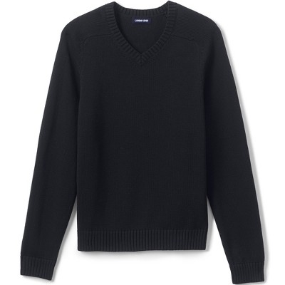Lands' End School Uniform Men's Cotton Modal V-neck Sweater - Medium ...