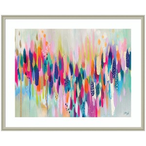 Kate and Laurel Framed Art Brushstroke 154 Horizontal by Ettavee, 42x34, Florence Silver - 1 of 4
