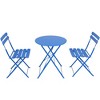 Whisen 3-Piece Metal Patio Outdoor Bistro Balcony Metail Chair Table Set with Beige Cushions - 3 of 4
