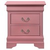 HomeStock Pink Nightstand 24x22x16 with One Drawer, Compact Bedside Table for Storage and Bright Stylish Bedroom Accent Furniture - 3 of 4