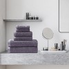 Cotton 6-Piece Bath Towel Set, Set Includes: Bath, Hand, and Face Towels, Denim Wash Diamond Jacquard and Classic Solid Terry Weave by Blue Nile Mills - 2 of 4
