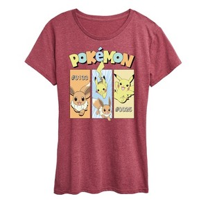 Women's - Pokémon - Pikachu and Eevee Pastel Short Sleeve Graphic T-Shirt - 1 of 4