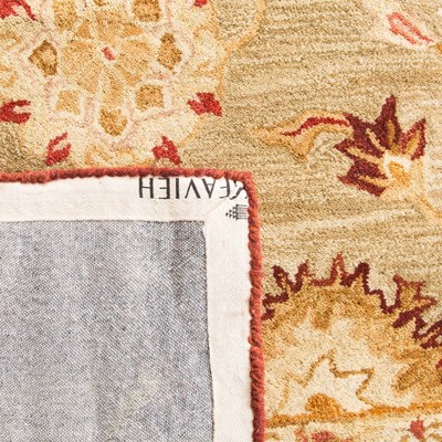 Sage and Burgundy Handmade Wool 8' x 10' Area Rug