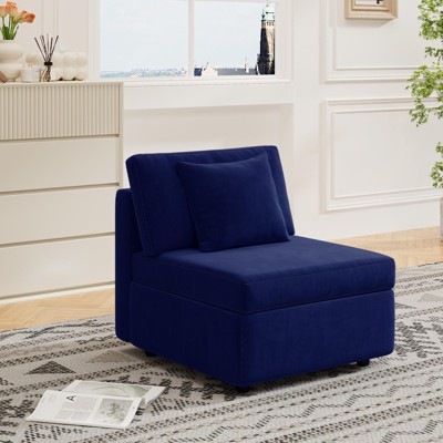 Buenhomino Modern DIY Sectional Sofa, Modular Sectional Couches for Living Room，Dark Blue Velvet