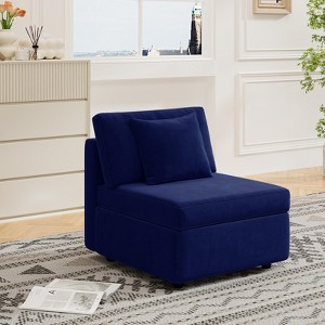 Buenhomino Modern DIY Sectional Sofa, Modular Sectional Couches for Living Room，Dark Blue Velvet - 1 of 4