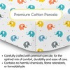 BreathableBaby Cotton Percale Fitted Sheet, For 52" x 28" Crib & Toddler Bed Mattress, Elephants (2-Pack) - 2 of 4