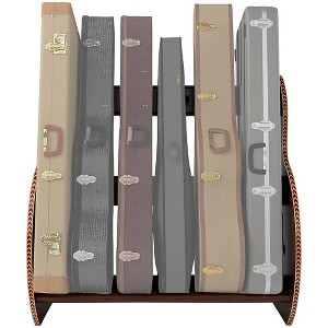 A&S Crafted Products Studio Deluxe Guitar Case Rack Walnut Finish Short Size (5-7 Cases) - 1 of 4