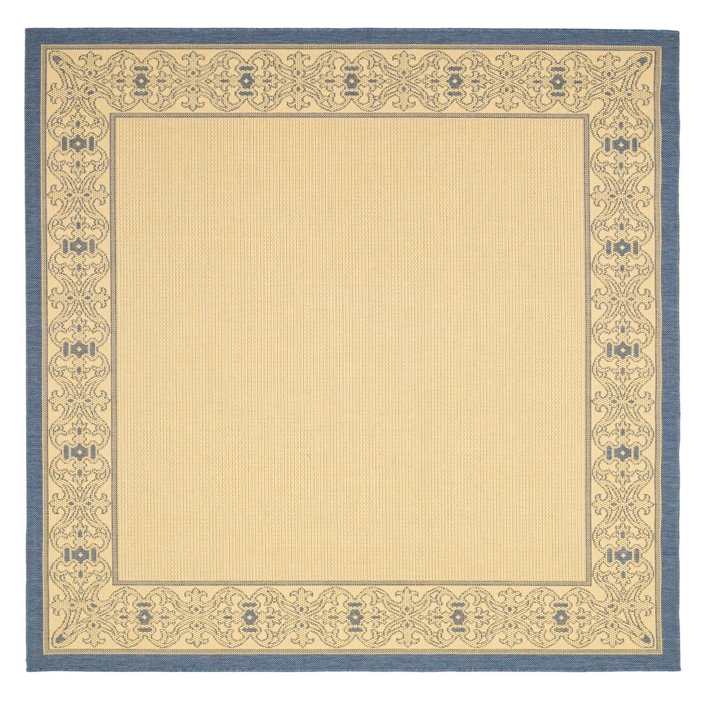 7'10in x 7'10in Antibes Outdoor Rug Natural/Blue - Safavieh