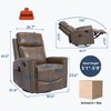 ChicFurnit Living Room Chair Arm Chair Accent Chair Leather Rocker Swivel Recliner with Massage Heat for Living Room, Red/Yellow/Blue/Orange/Brown - 3 of 4