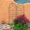 MAYEERTY 4 Pack Metal Garden Trellis 71 x 19.7 Inch Rustproof Climbing Plants Support Bird Deco Black Outdoor Flower - 2 of 4