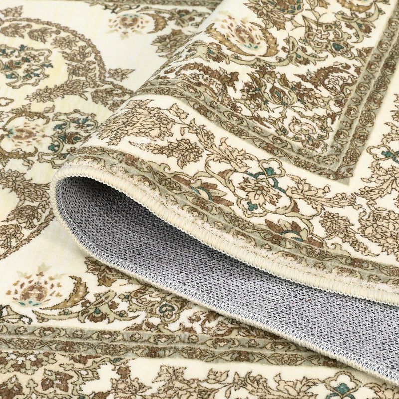 Whizmax 8x10''Washable Boho Floral Medallion Area Rug, Non-Slip Soft Low-Pile Printed Carpet, 2 of 8
