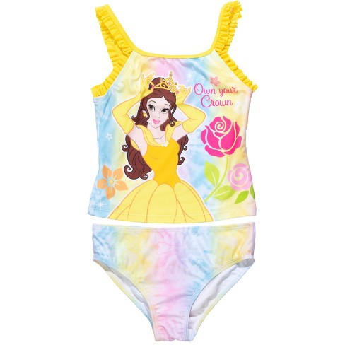 Disney Princess Belle Little Girls Tankini Top And Bikini Bottom