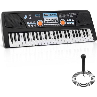 Pyle Portable Kids Piano Keyboard & Mic Kit - Black