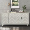 Wooden Sideboard Furniture Living Room Sideboard Entrance Console Cabinet Storage Cabinet With 4 Doors And Adjustable Shelves-Maison Boucle - 3 of 4