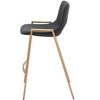 HomeRoots Set of Two 26" Black And Gold Faux Leather And Steel Low Back Counter Height Bar Chairs - 4 of 4