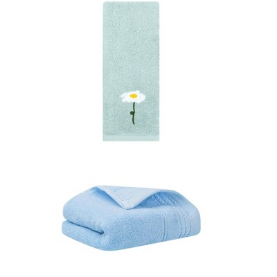 REGALWOVEN Bathroom Soft Absorbent Hand Towel 14" x 30"/13" x 30" 2 Pcs