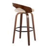 30" Mid-Century Modern Fixed-Height Swivel Barstool with Wood Base, Set of 2 - 4 of 4