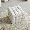 NicBex Modern 17.3" Square Ottoman Leather Small Footstools with Tufted for Bedroom and Living Room - 2 of 4